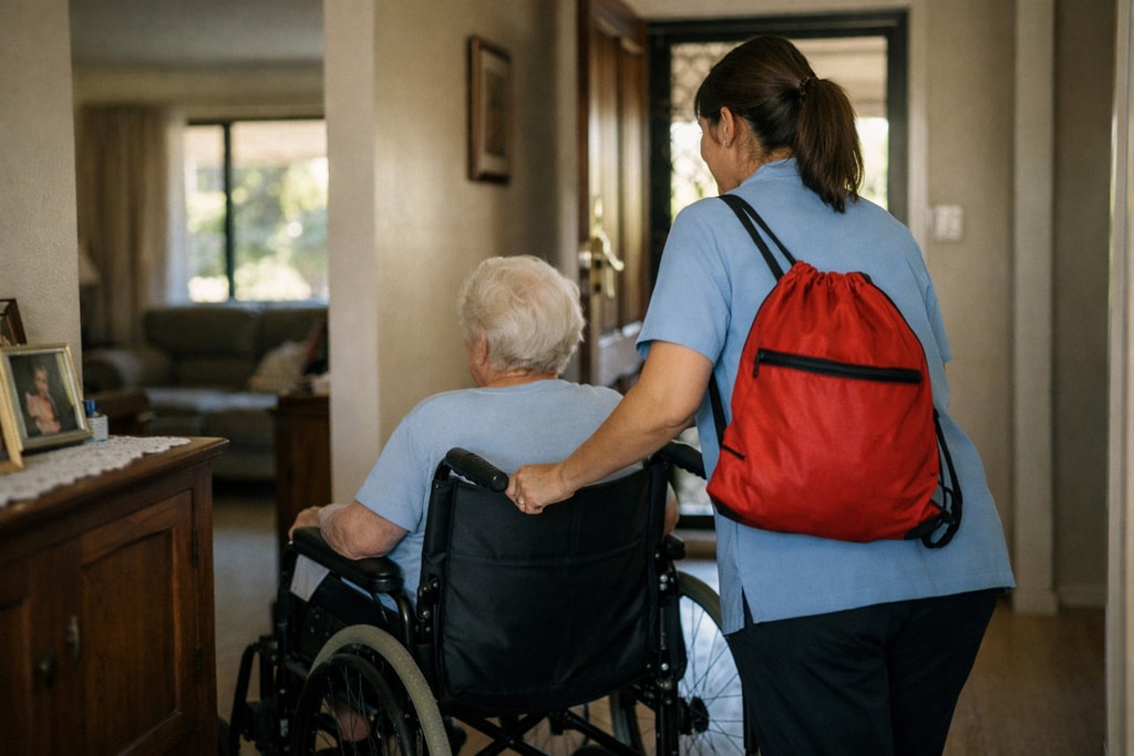 Bag stored near the door